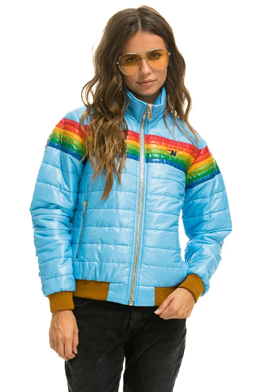 6 STRIPE RAINBOW SLEEVE JACKET -  GLOSSY SKY