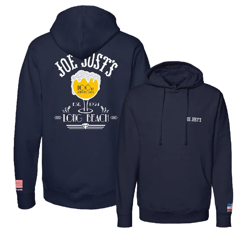 Schooner 100th Traditional Pullover Hood Sweatshirt - Navy