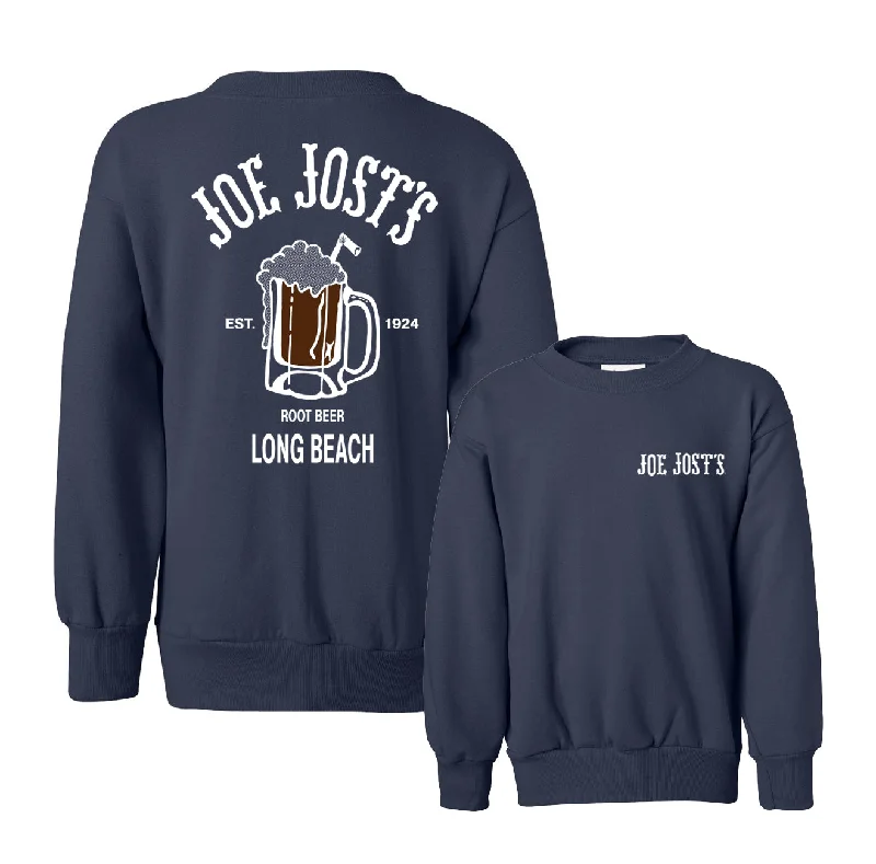 Kids Root Beer Crewneck Fleece - Navy