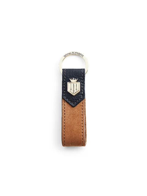 Key Ring - Tan & Navy