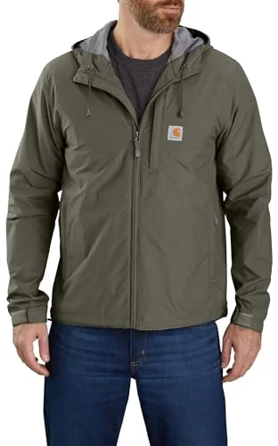 Carhartt 104671 Men's Rain Defender Relaxed Fit Lightweight Jacket, Dusty Olive