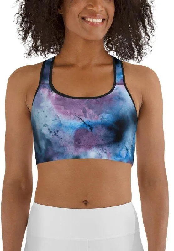 Watercolor Tie Dye Sports Bra