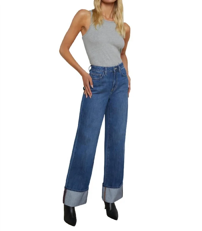 Miley Uh Wide Leg Cuff Jean In Lampson