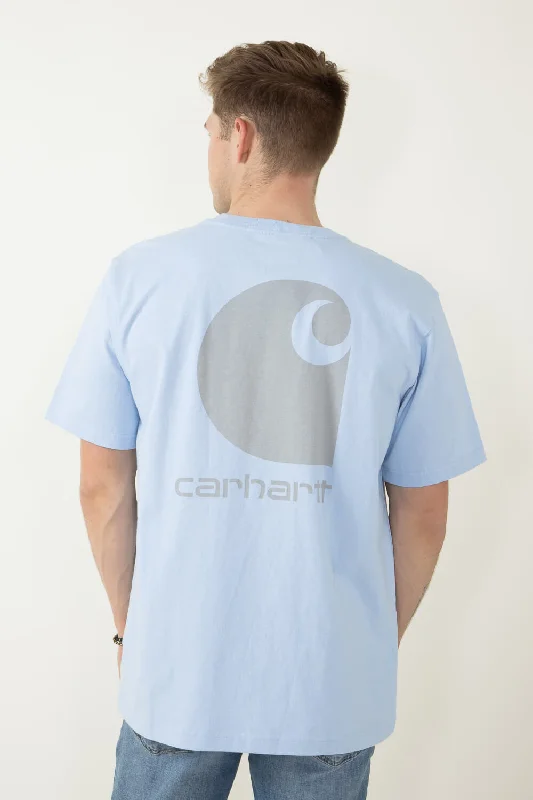 Carhartt Relaxed Heavyweight Pocket C Graphic T-Shirt for Men in Blue | 106149-HC5-FOGBLUE