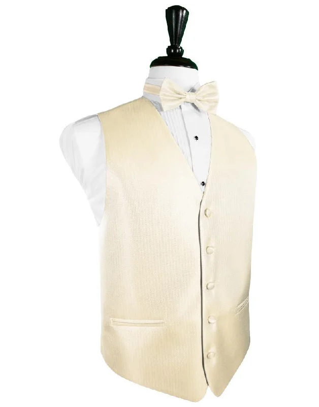 Sand Herringbone Tuxedo Vest