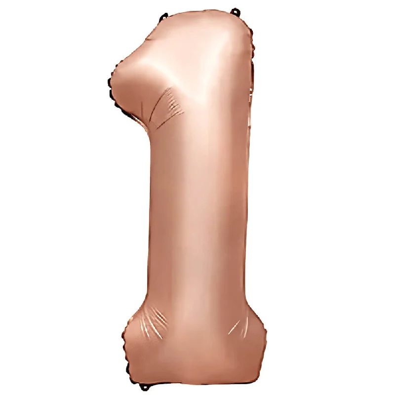 32 inch NUMBER 1 - METAL BALLOONS - ROSE GOLD