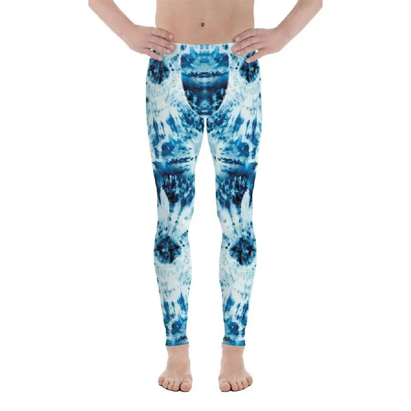 Tie Dye Indigo Men's Leggings