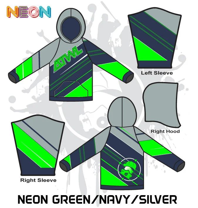 NEON GREEN/NAVY/SILVER