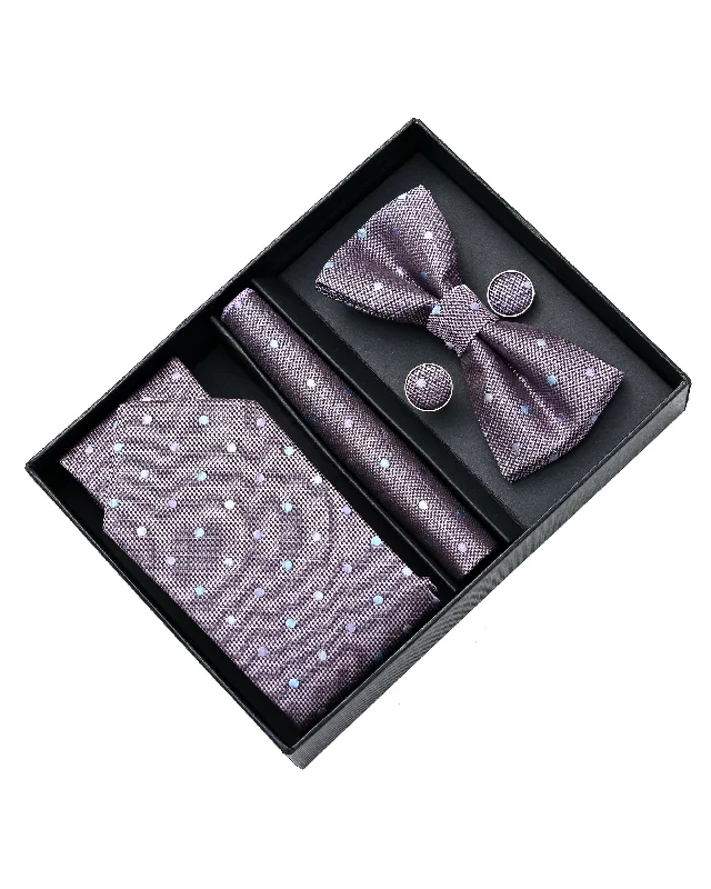 Purple Dotted Tie Set