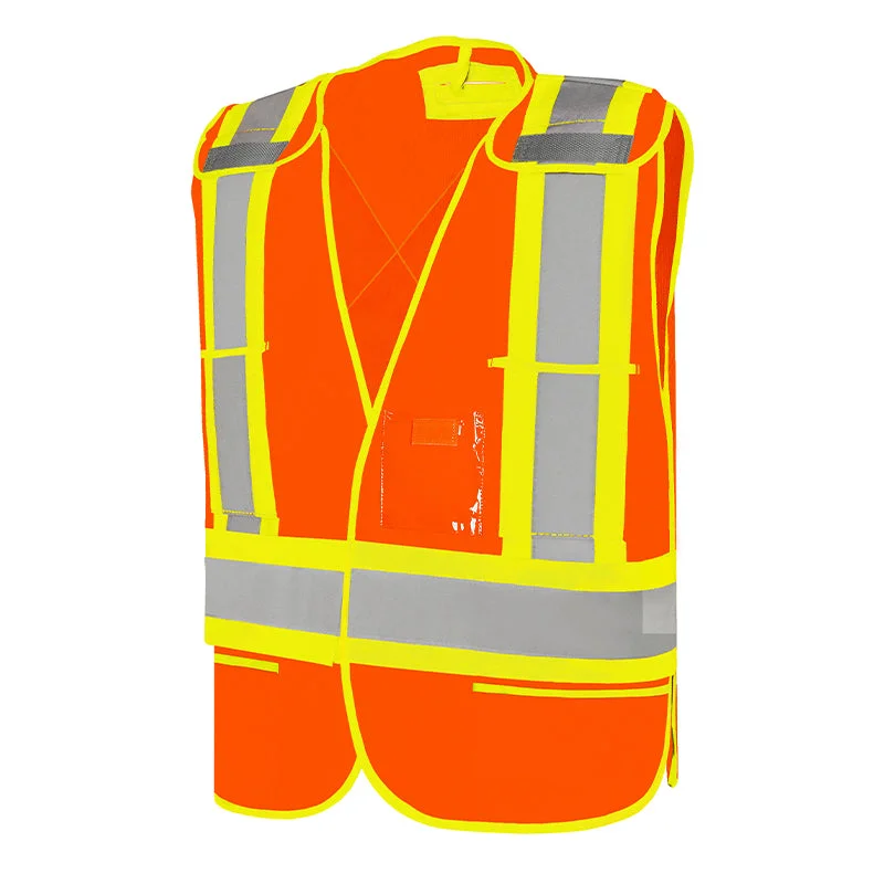 GROUND FORCE Universal 5 Point Tear Away Solid Traffic Safety Vest TV2U