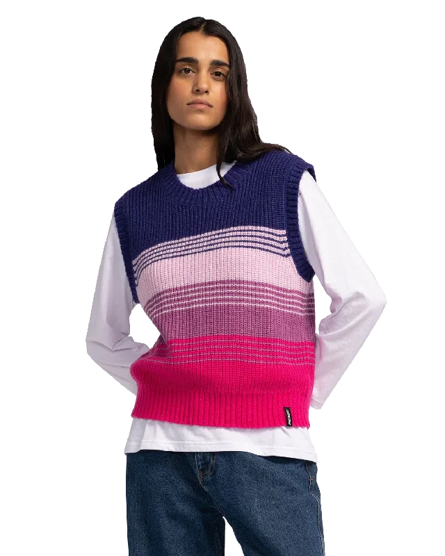 Afterglow Knit Vest in Purple & Pink Fade