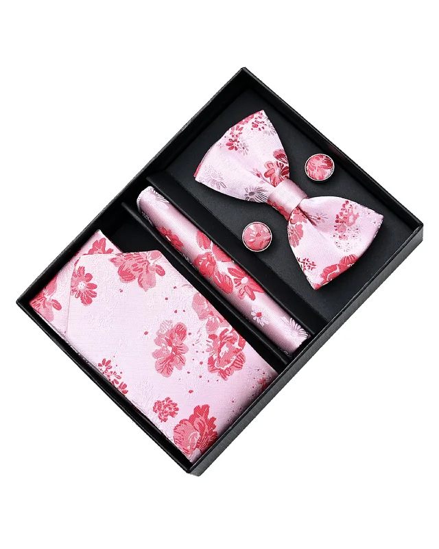 Pink Floral Tie Set