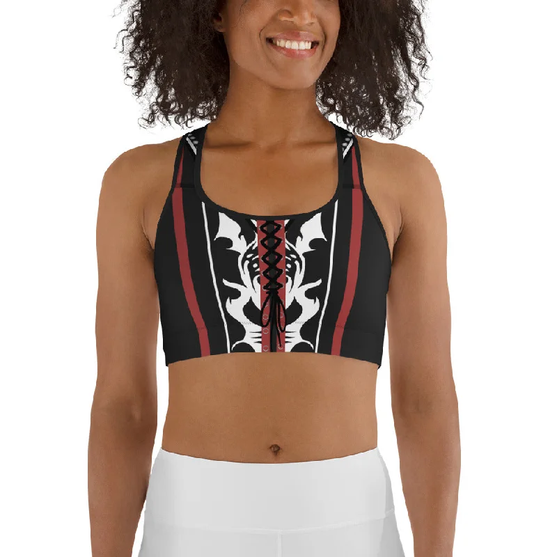 Cowgirl Red & Black Sports Bra