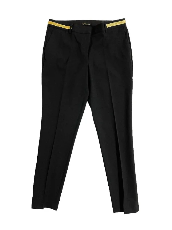 Women's Stretch Waist Work Modern Fit Trousers In Black