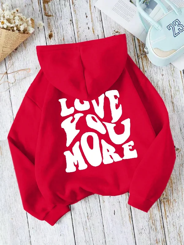 WARM KANGAROO POCKET HOODIE "LOVE YOU MORE"