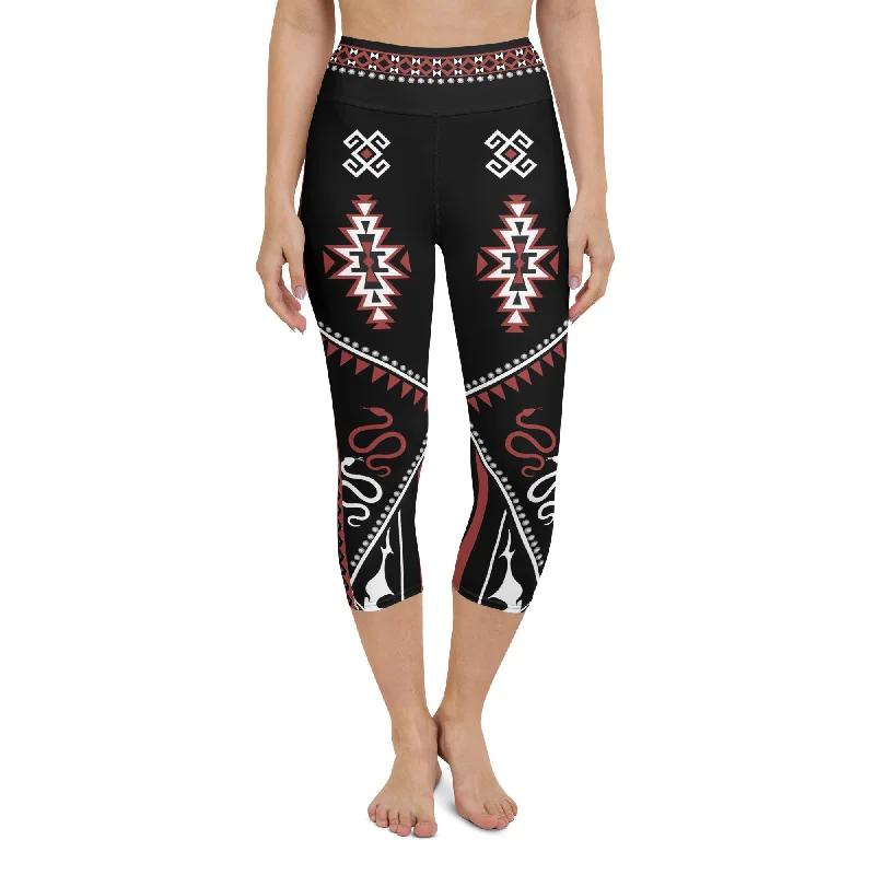 Cowgirl Red & Black Yoga Capris