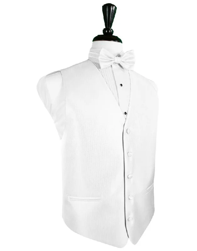 White Herringbone Tuxedo Vest