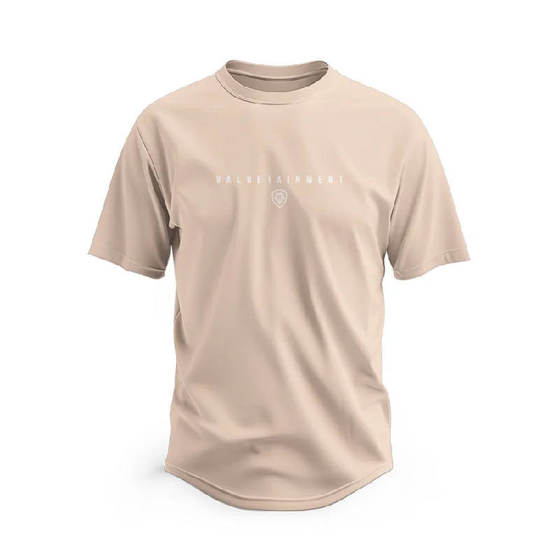 Valuetainment Premium Curved Hem Ivory Short Sleeve T-Shirt