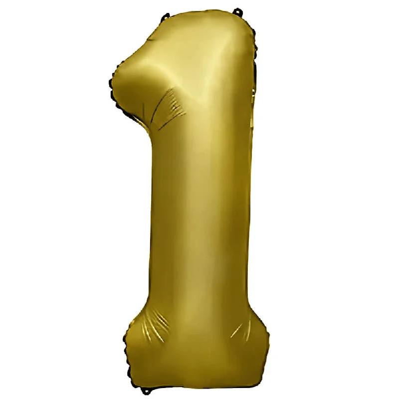 32 inch NUMBER 1 - METAL BALLOONS - VINTAGE GOLD