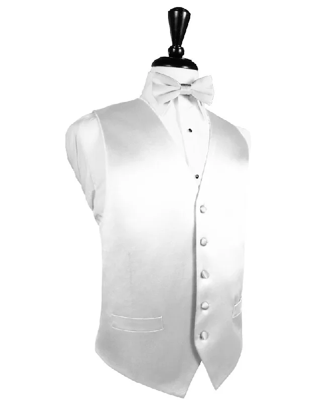 White Noble Silk Tuxedo Vest