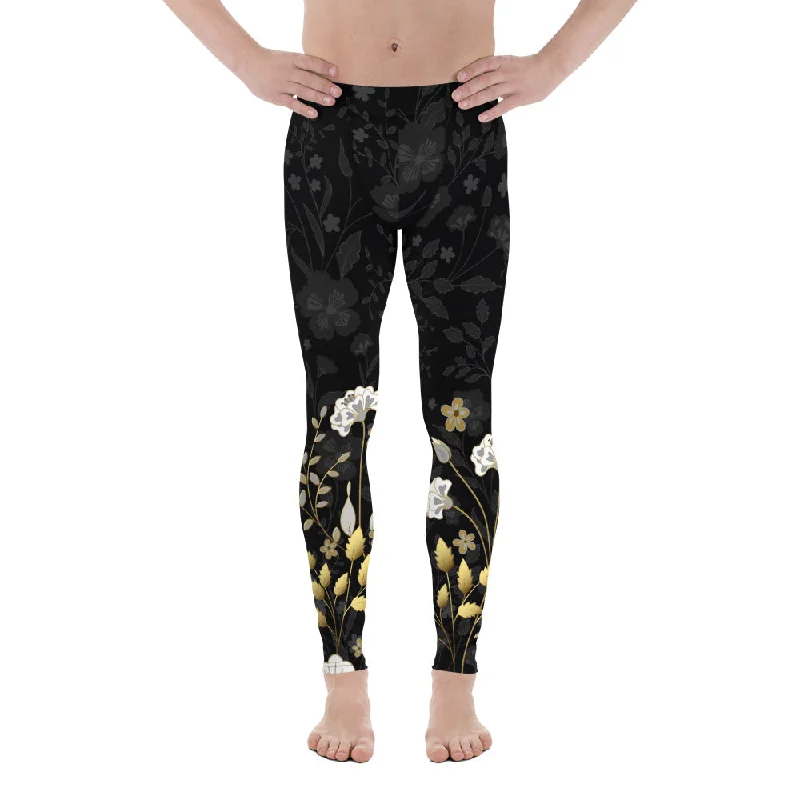 Golden Floral Men's Leggings