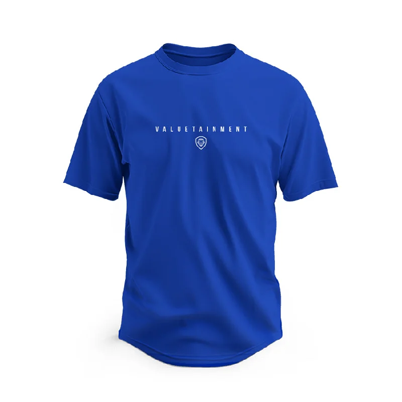 Valuetainment Premium Blue Curved Hem Short Sleeve T-Shirt