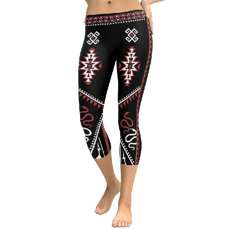 Cowgirl Red & Black Capris