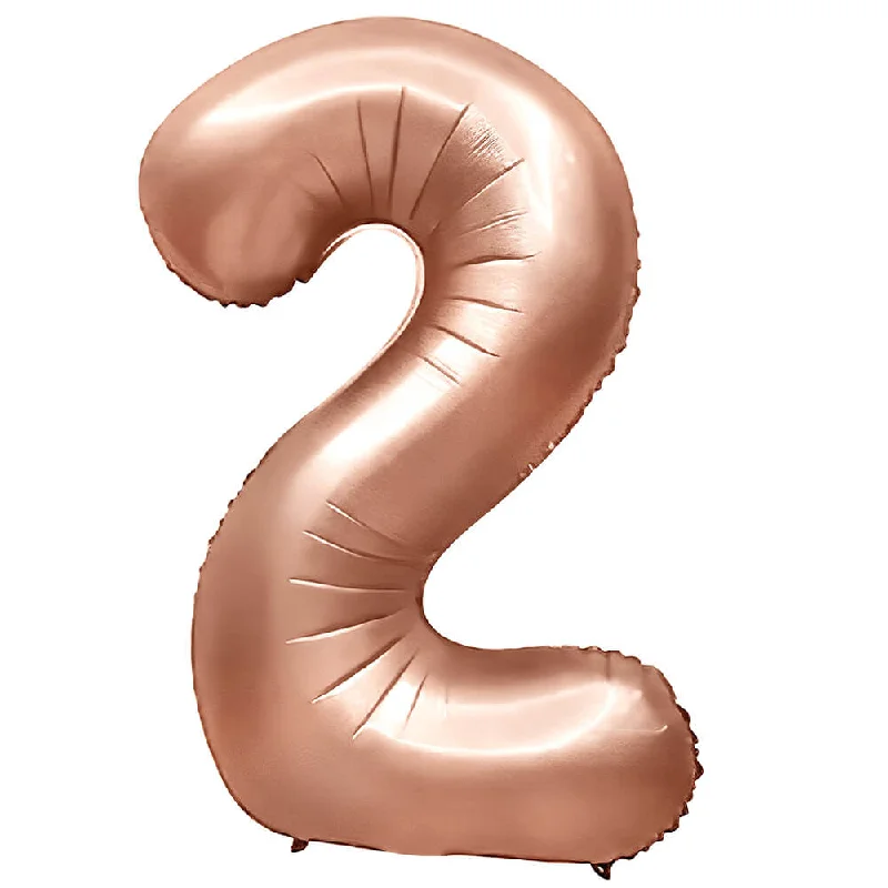 32 inch NUMBER 2 - METAL BALLOONS - ROSE GOLD