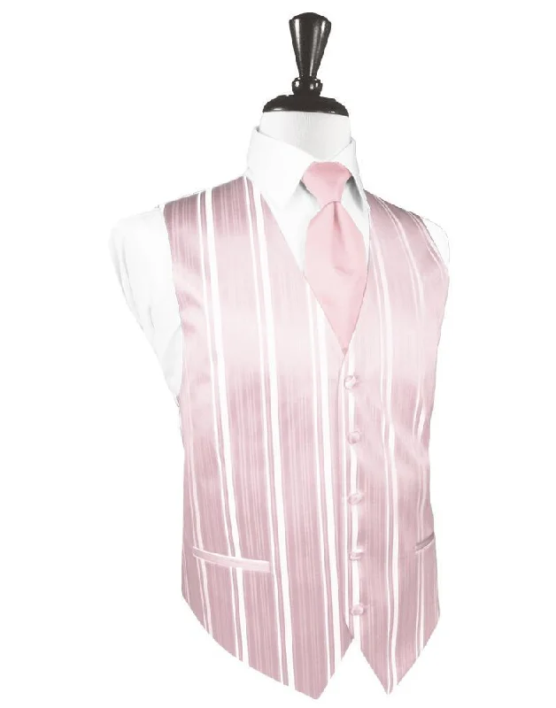 Pink Striped Satin Tuxedo Vest