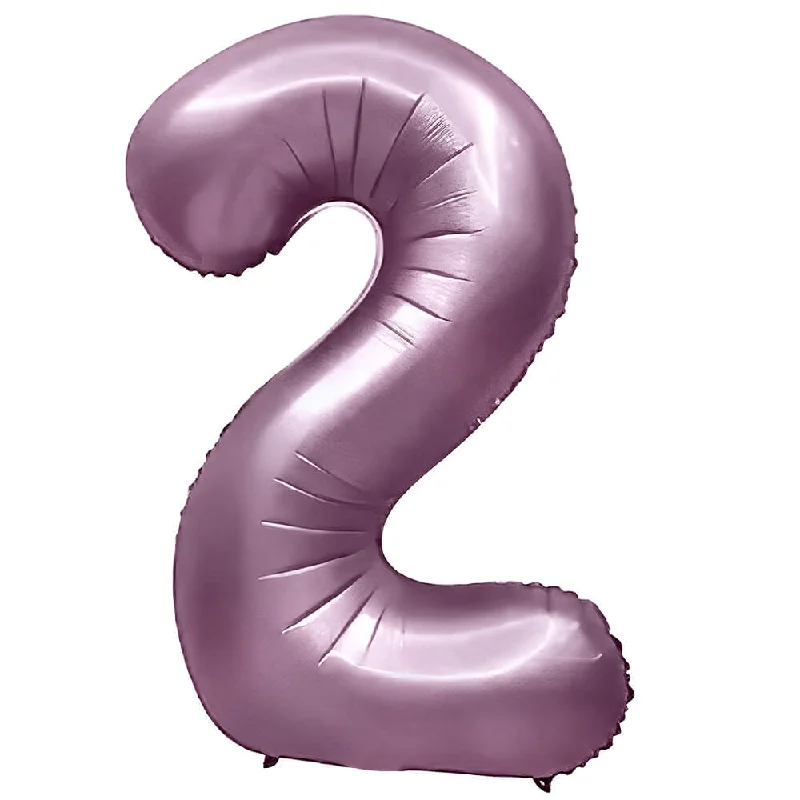 32 inch NUMBER 2 - METAL BALLOONS - PURPLE LILAC