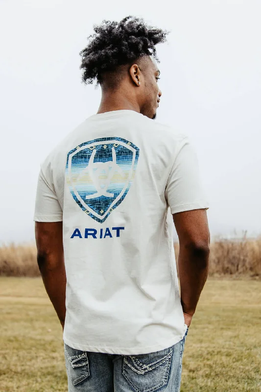 Ariat Logo T-Shirt for Men in Off White | 10051454-OFFWHITE