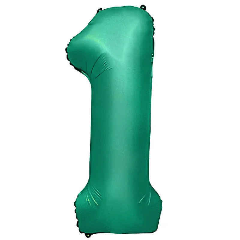 32 inch NUMBER 1 - METAL BALLOONS - GREEN