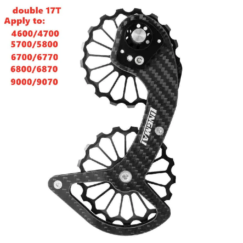 Bicycle Carbon Fiber Ceramic Rear Derailleur 17T Pulley Guide Wheel for 6800  5800 4700 9000 6700 4800 5700bicycle Accessories