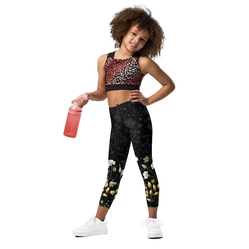 Golden Floral Kid's Leggings