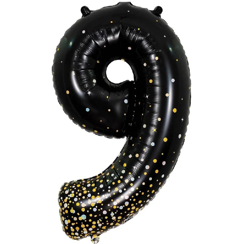 34 inch NUMBER 9 - OAKTREE - SPARKLING FIZZ HOLOGRAPHIC BLACK