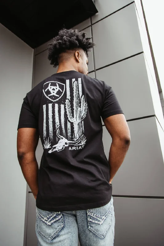 Ariat Cactus Flag T-Shirt for Men in Black | 10051387-BLACK