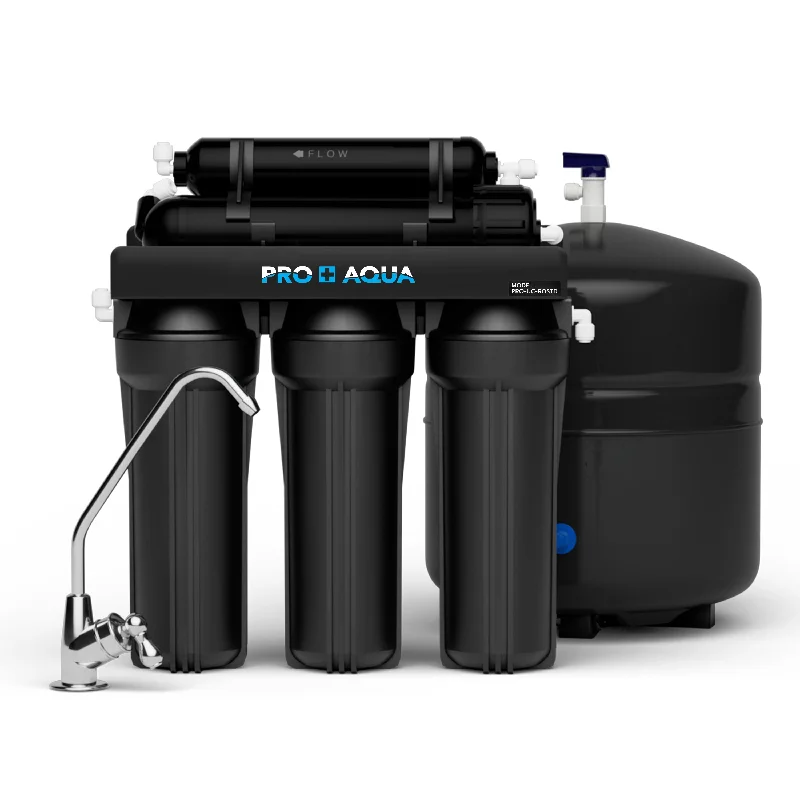 Pro+Aqua Premium 100 GPD RO System, Fast Flow, 6 gal holding tank, Black