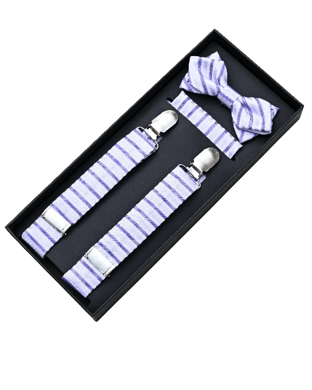 Purple Striped Suspenders Set