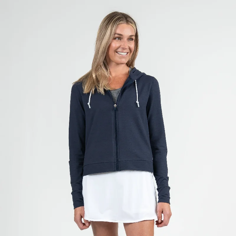 Tempo Performance Full-Zip Hoodie | Heather - Fleet Navy/Nightshade