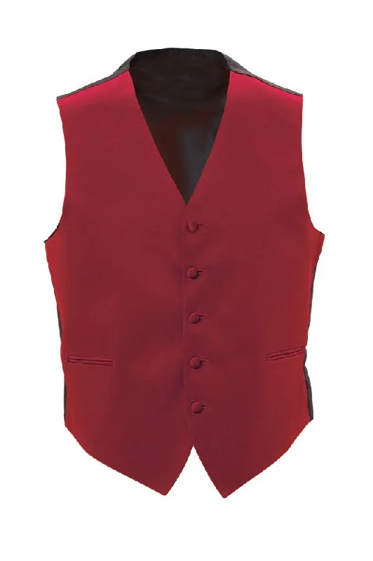 Red Satin Tuxedo Vest