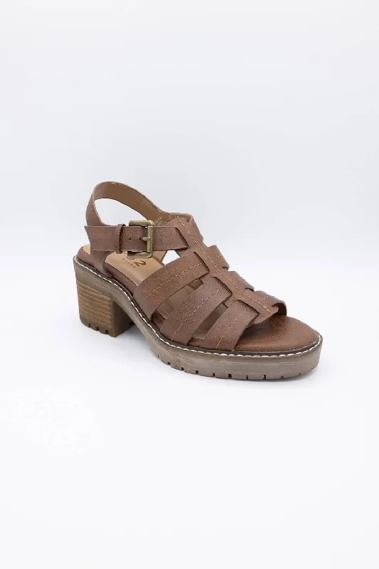 B52 by Bullboxer Fisherman Lug Heels for Women in Brown | 275014F2S-CAMEL