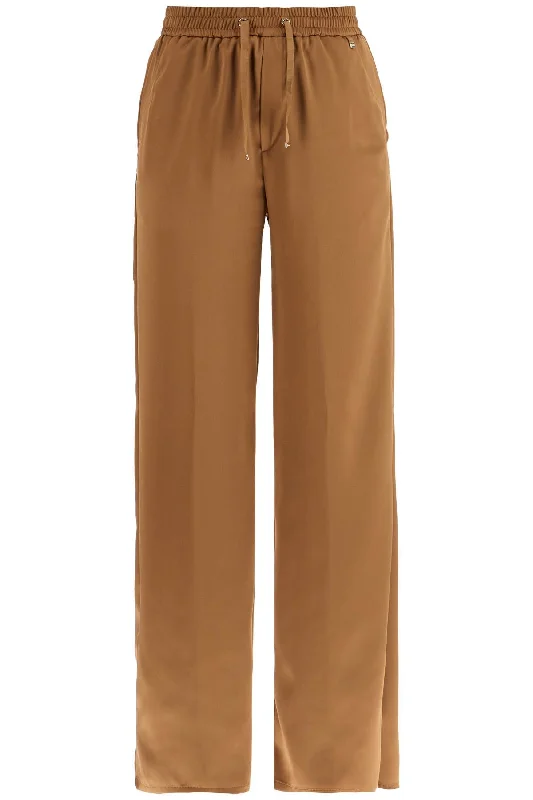 Herno Women's Wide Leg Camel Polyester Pants