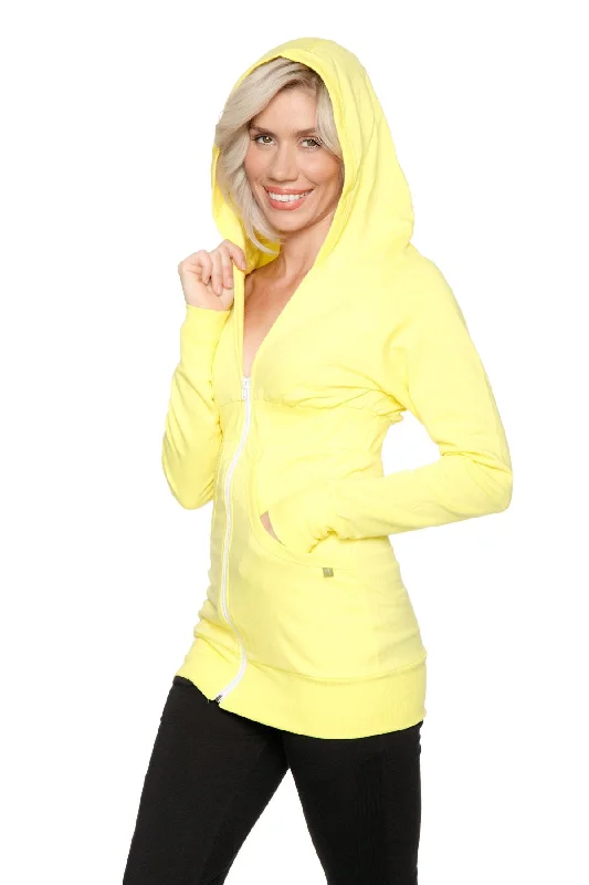 Zip-up Long Body Travel Hoodie Jacket (Tropic Yellow)