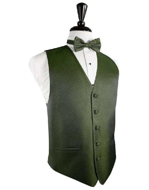 Sage Herringbone Tuxedo Vest