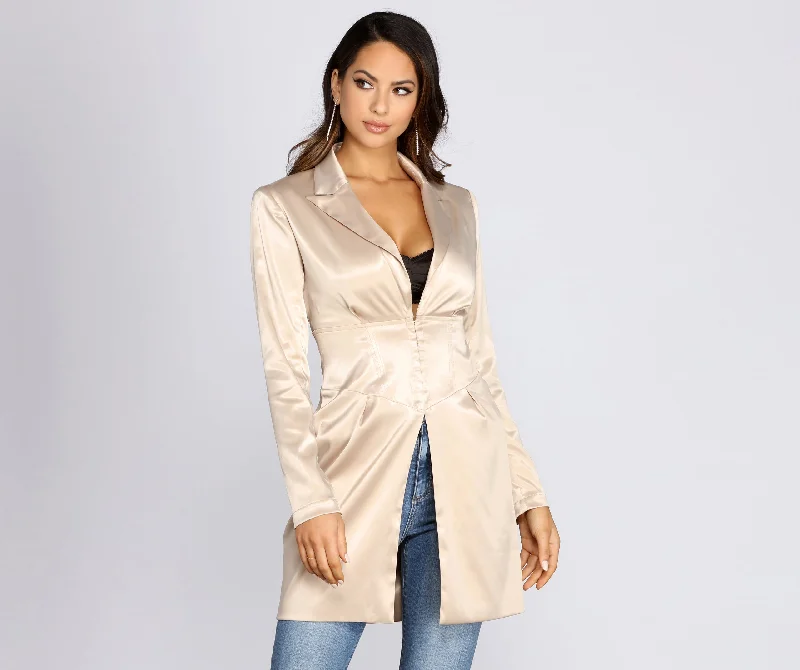 Ever So Chic Satin Trench