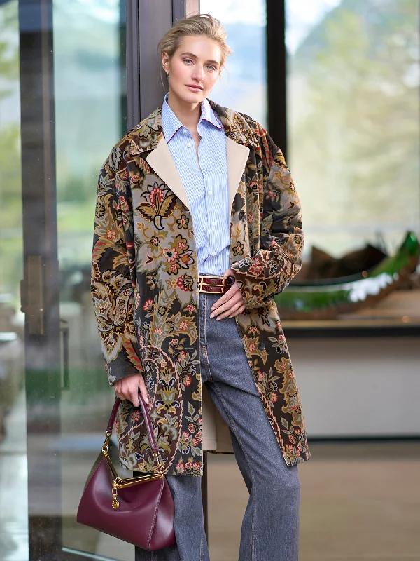 Kora Velvet Paisley Coat