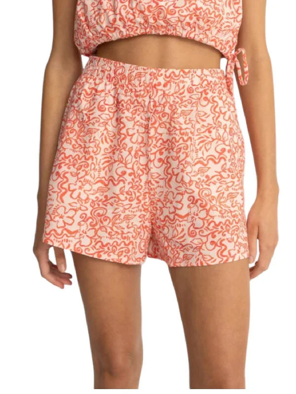 Islander Floral Beach Short In Coral