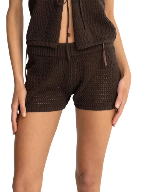 Shell Knit Beach Short In Chocolate